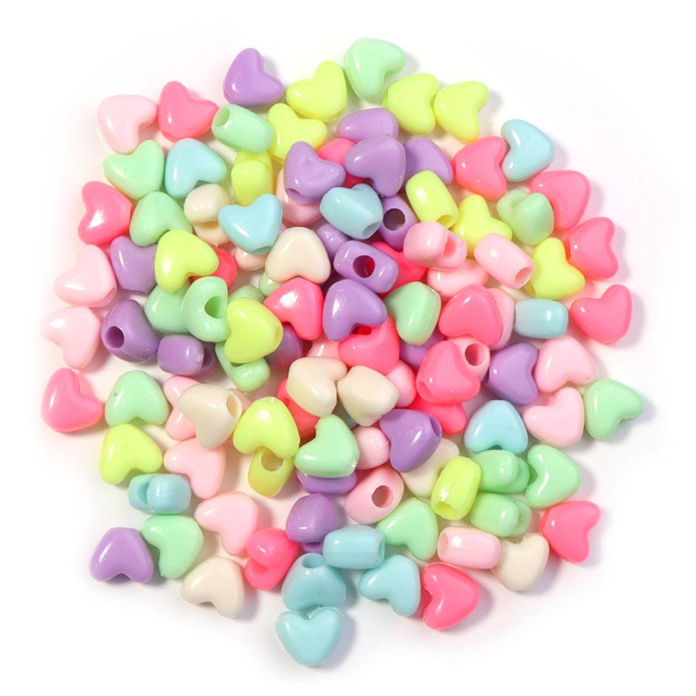100pcs Heart Star Butterfly Flower Acrylic Beads Loose Spacer Beads Large Hole Beads for Jewelry Making Diy Bracelet Necklace