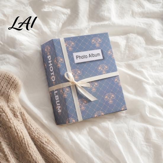 Easy Insert Photo Book Album 3 & 6 Inch Laminated Sleeve Vintage Classic Mini Scrapbook Album for Polaroids Standard Photos Portable Memory