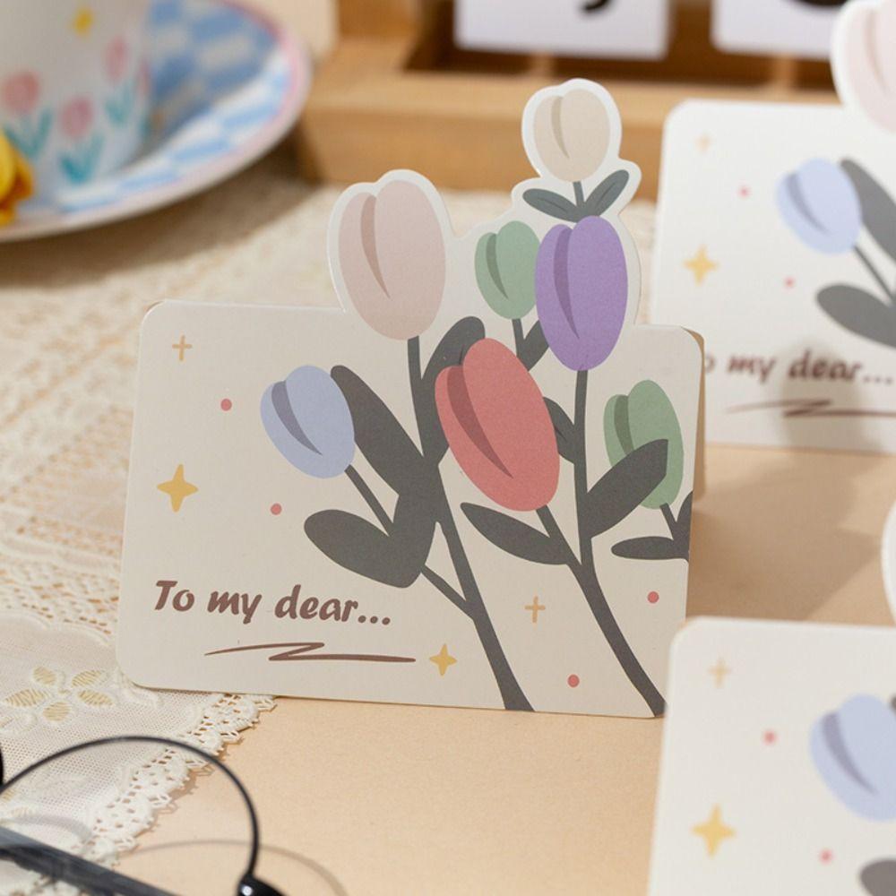 10pcs DIY Decoration Message Card Bouquet Series Greeting Card Romantic Happy New Year