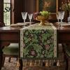 Elegant Dining Table Decor Jacquard Floral Runner, Vintage Peony Farmhouse Runner with Tassels for Home Wedding Party Tassel Edge