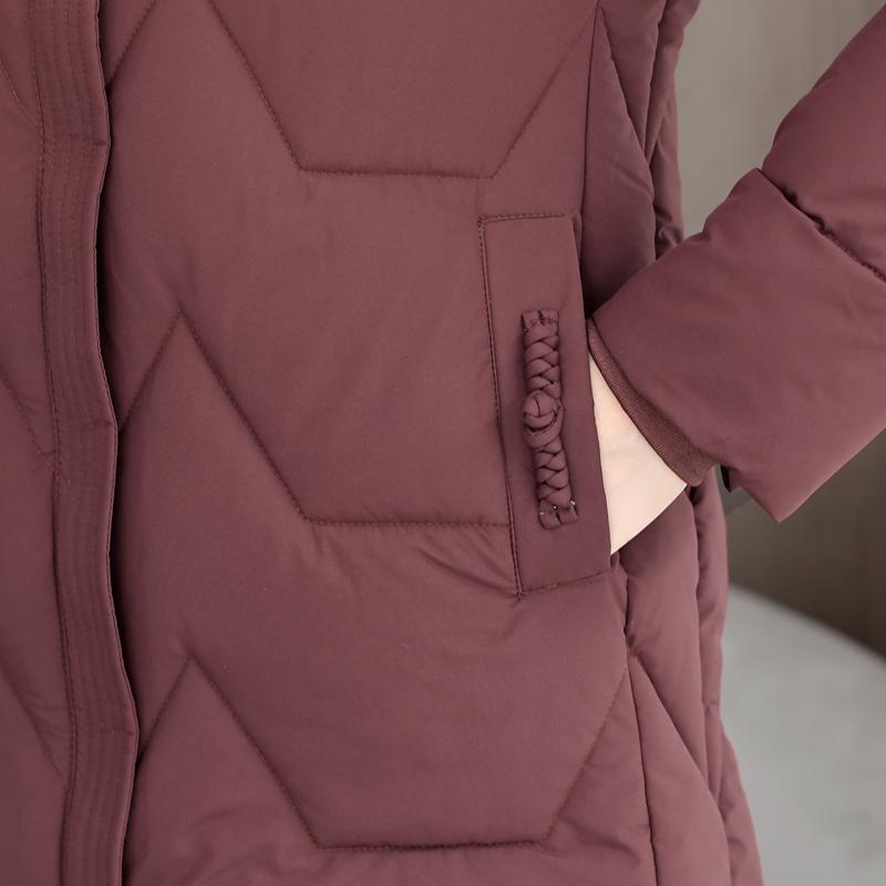 Женские зимние куртки среднего возраста с капюшоном, вышивкой, повседневная теплая парка, женское теплое пальто