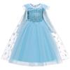 Embroidery Lace Floral Baby Dress Sky Blue Flower Girl Dress for Wedding Ceremony Kids 6 Year Birthday Beaded Princess Costume 3-10Y