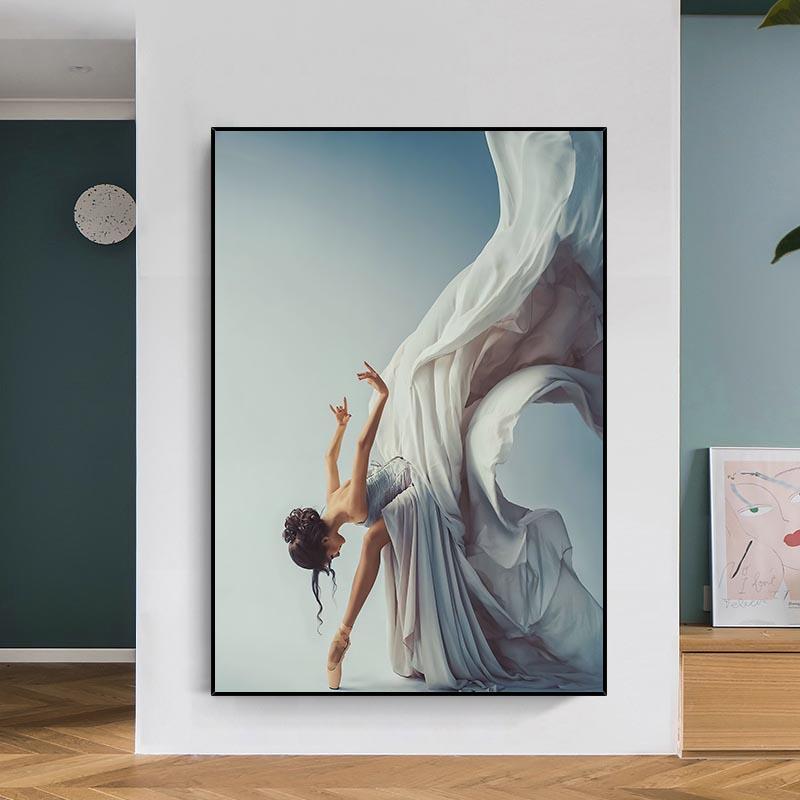 Современная картина маслом, балерина, персонажи, постеры и печатные настенные художественные фотографии для гостиной, украшение для дома
