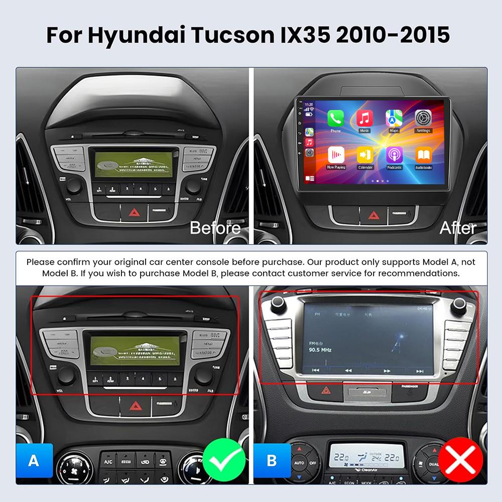 Автомобильное радио для Hyundai Tucson 2 IX35 2010 - 2015 Беспроводная CarPlay Android Auto Интеллектуальные системы 2din WIFI DSP GPS BT
