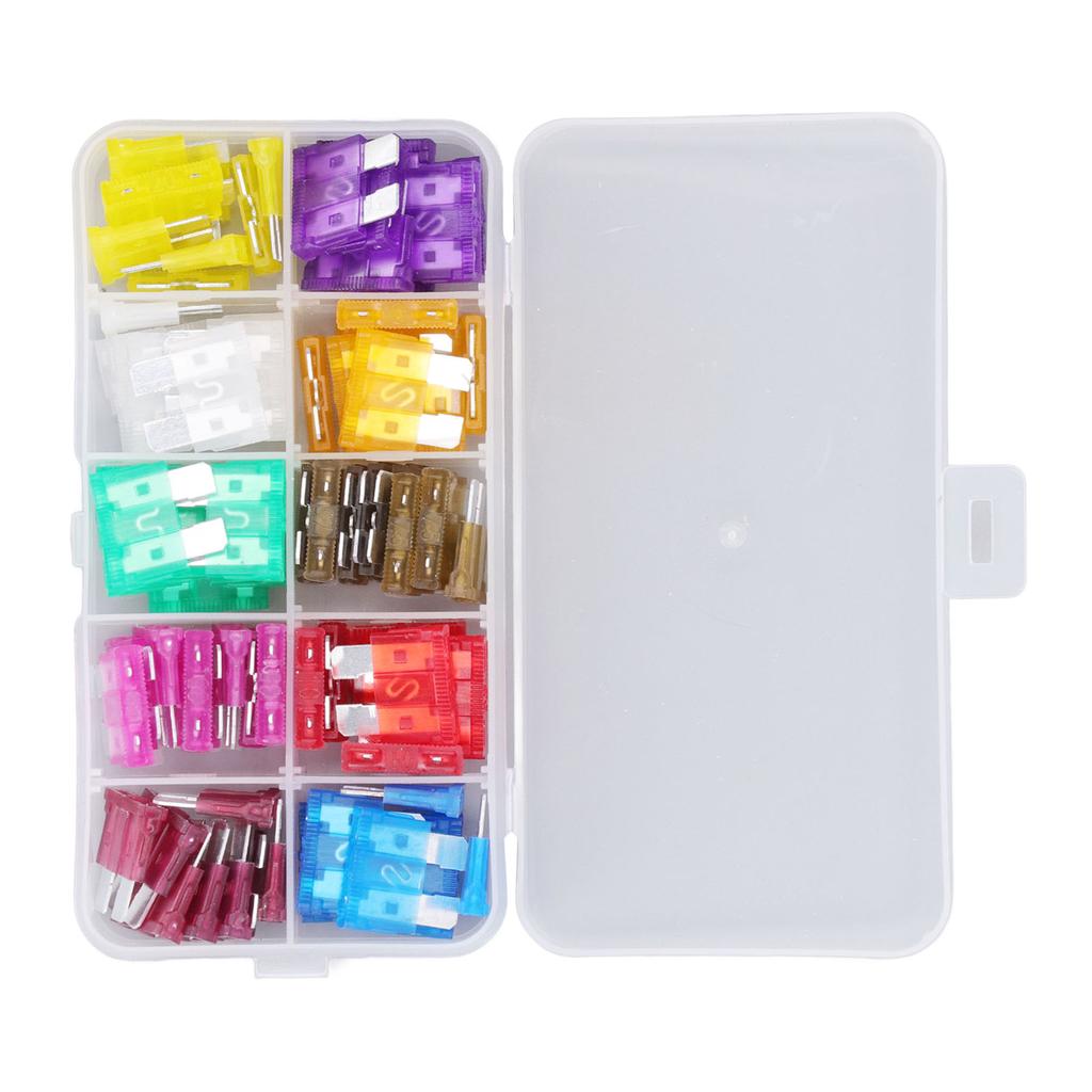 80 шт. автомобильных предохранителей штекерного типа среднего размера, набор для выбора предохранителей для автомобиля, морского автофургона, мотоцикла