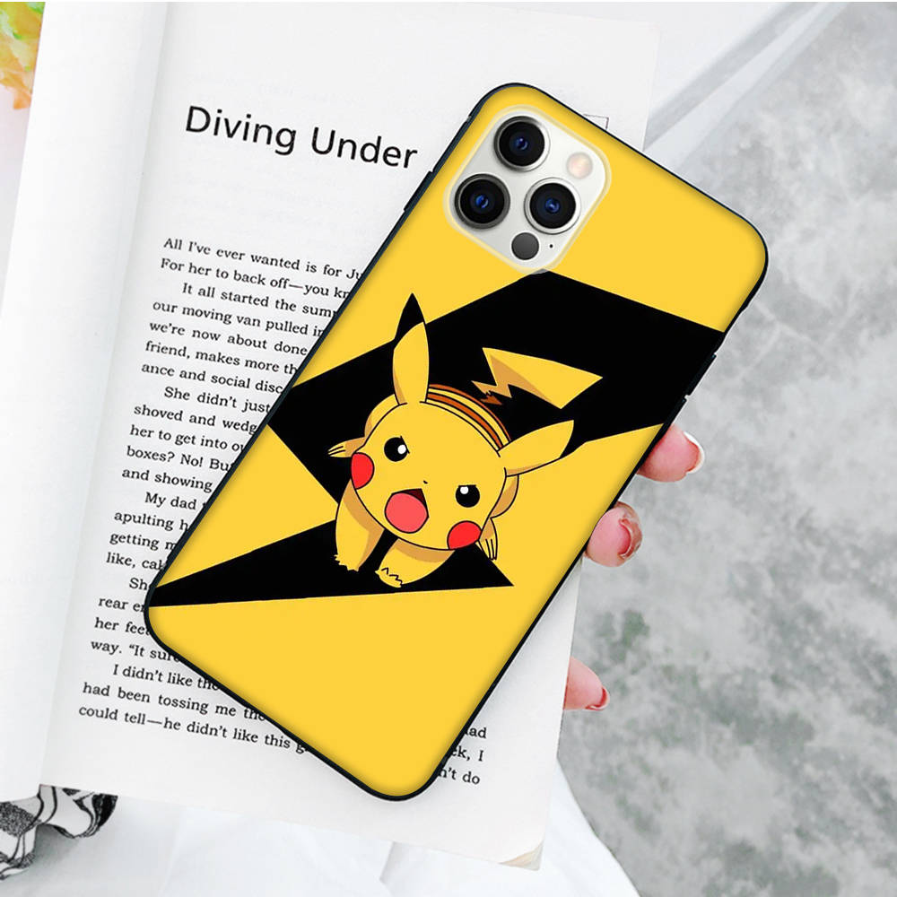JP35 Pikachu Black Soft Case for Xiaomi Poco X6 X4 M5 M6 F5 F6 C65 C55 C50 C51 C40 Pro Redmi 14C A3X 13C 12C 11T 10A 9C Note 7 6 8A Plus