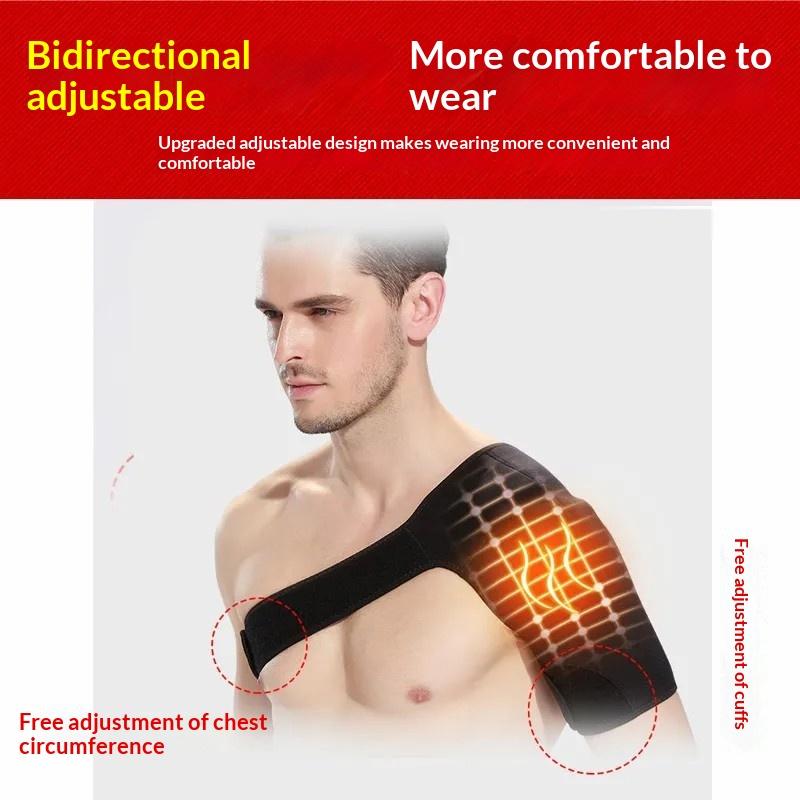 1Pcs Single Shoulder Support Self Heating Brace for Pain Relief Adjustable Heat Massager for Sports Physical Therapy