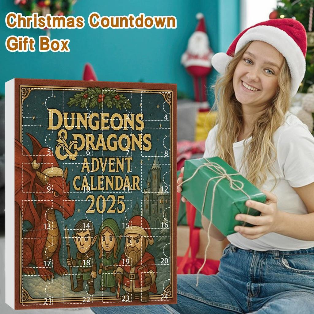 2025 Dungeons and Dragons Advent Calendar,24 Days Countdown Calendar with D and D Characters Christmas Tree Hanging Ornament