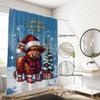 1pc Christmas Highland Cow Print Waterproof Shower Curtain Partition Privacy Hanging Curtain with 12 Hooks Multiple Sizes