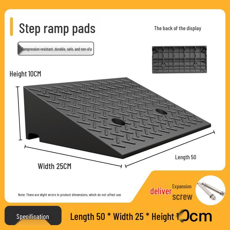 Rubber-Plastic Anti-Slip Speed Bump Curb Ramp Mat for Cars