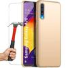 Protective Case - PROSHOP - Samsung Galaxy A70 - Flexible - Gold - 2 Tempered Glass