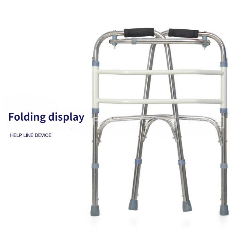 Stainless Steel Portable Walker Foldable Elderly Walking Aid Fracture Rehabilitation Auxiliary Equipment