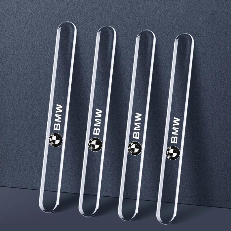 LJFJN1 4pcs Car Door Edge Protection Strips Anti Scratch Rearview Mirror Anti-collision Sticker For BMW 50th M X1 X3 X5 X6 X7 E30 E90