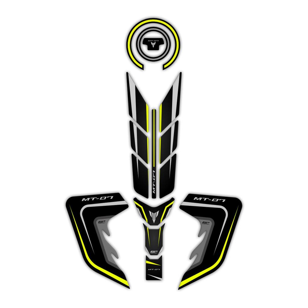 GP Kompozit Совместимый комплект накладок на бак Yamaha MT-07 2018-2020, желтый