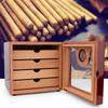 Large Capacity Cedar Wood 4 Drawer Cigar Humidor Cabinet Box with Humidifier Hygrometer