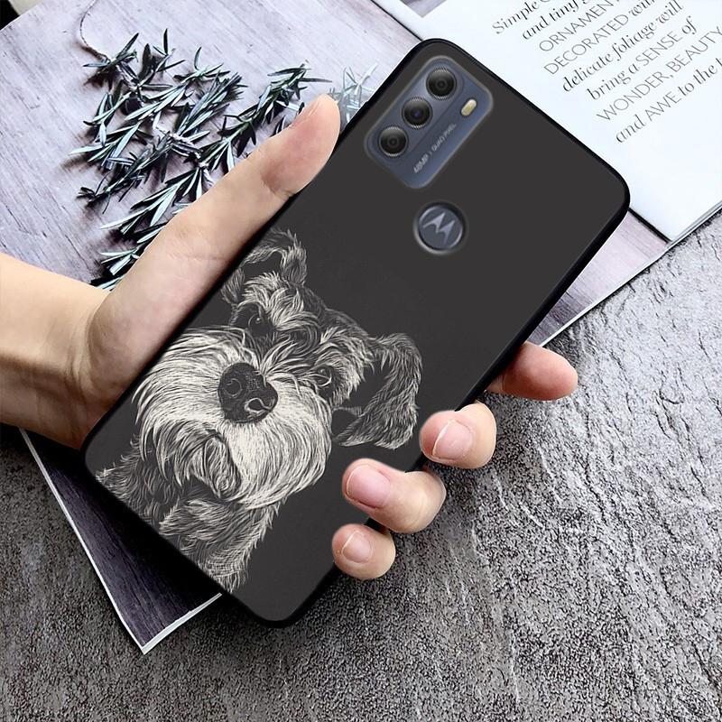 Чехол для телефона с изображением щенка шнауцера для Motorola Moto E32 E20 E40 G22 G52 G20 G30 G100 G60 G50 G10 GPure GStylus G9 One Action Macro
