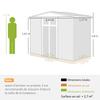 Metal garden shed 2.7 m² with window, 4 vents and lockable door, 246 x 117 x 180 cm, grey