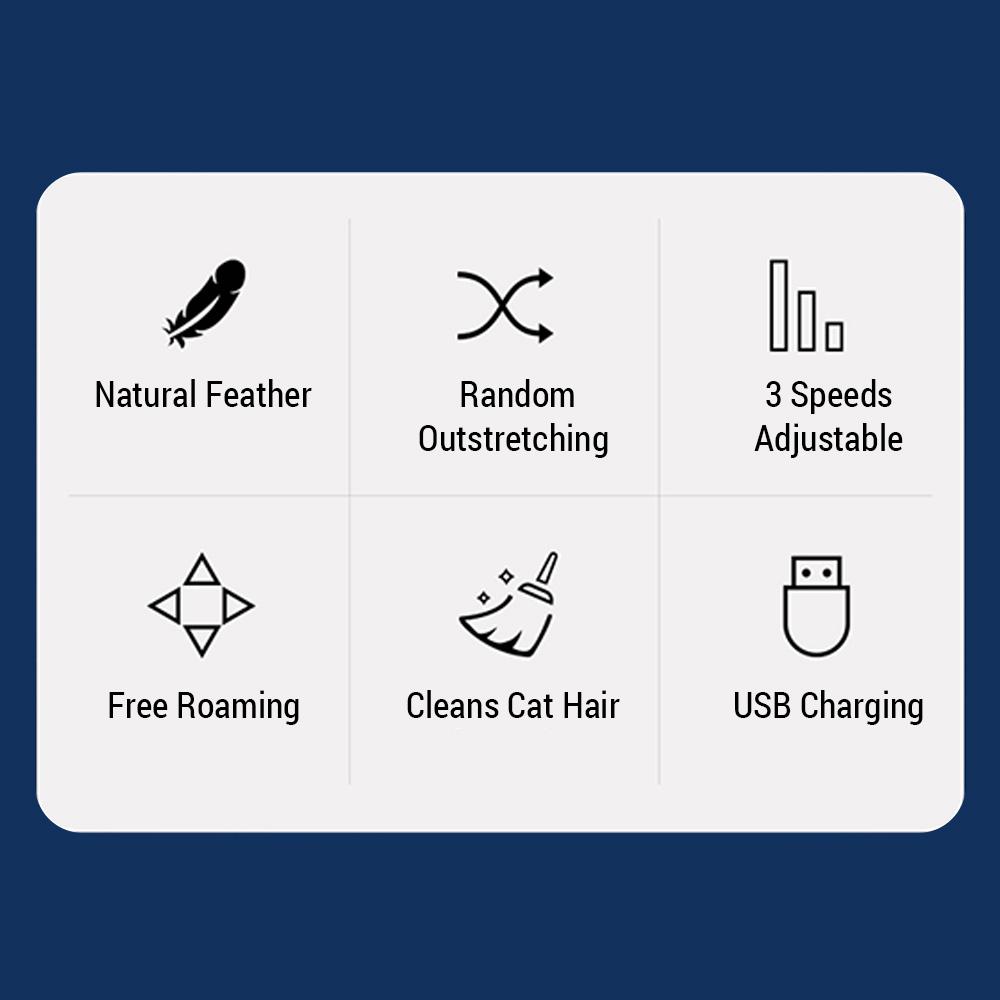 Автоматическая игрушка для кошек, электрическая умная гравитационная НЛО, саморазвлекательная палочка с перьями, игрушка для домашних животных - для кошек