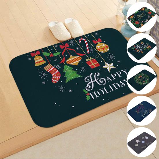 Противоскользящий водонепроницаемый рождественский коврик для ванной комнаты, кухни, напольный коврик, ковер, подушка