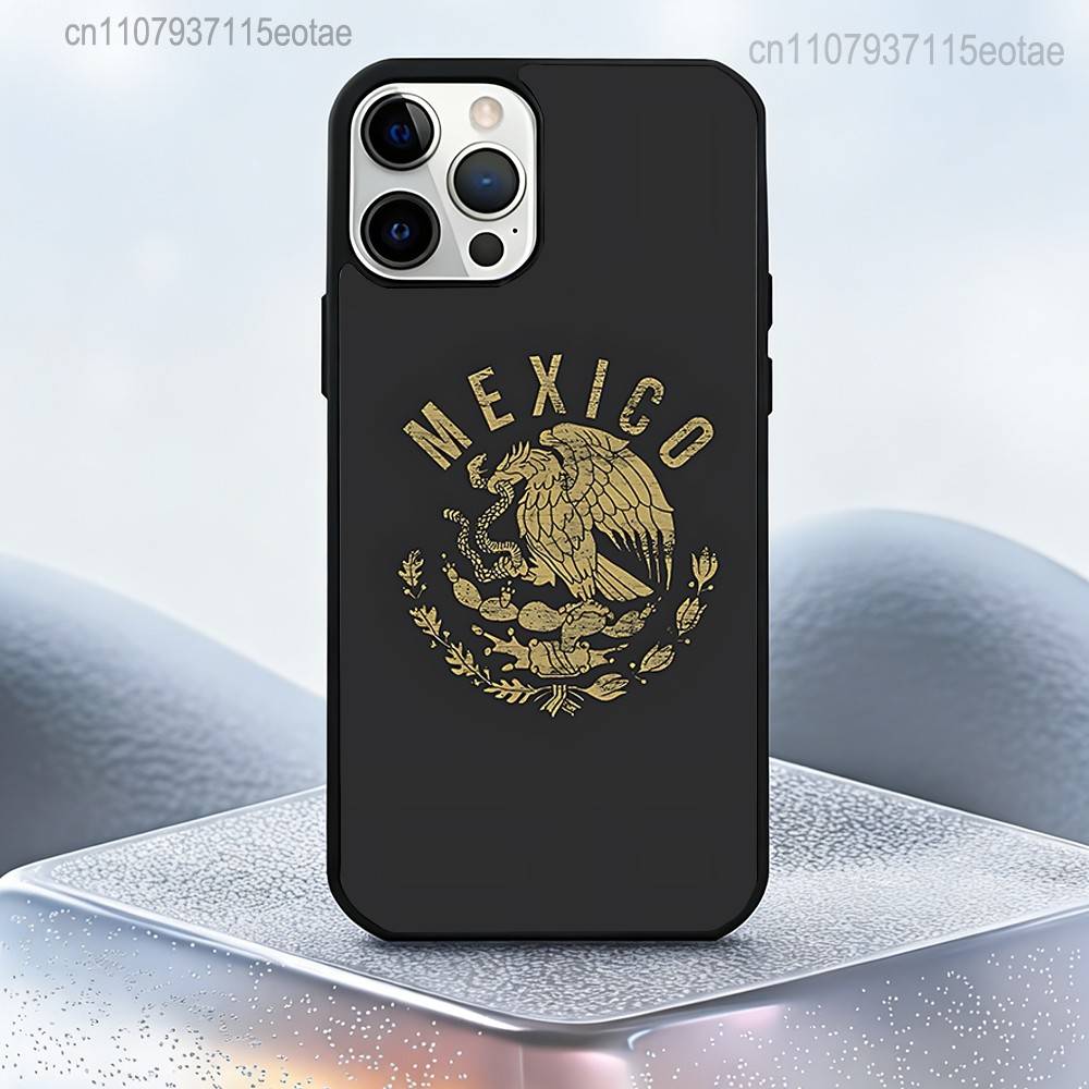Mexico National Emblem Flag Case For iPhone 17,16,15,14,13,12,11,Pro,Max,Plus,Mini,SE4,E Magnetic Magsafe Wireless Charging