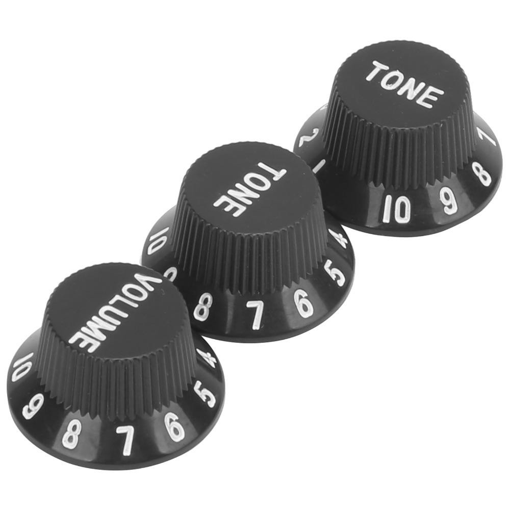 3PCS 2T1V Volume Tone Knobs Plastic Material Speed Control Knobs Electric Guitar