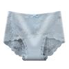 Women Panties Mid Waist Lace Hollow Out Good Breathability Butt-lifted Underpants Solid Color Moisture-wicking Briefs for Sport Work