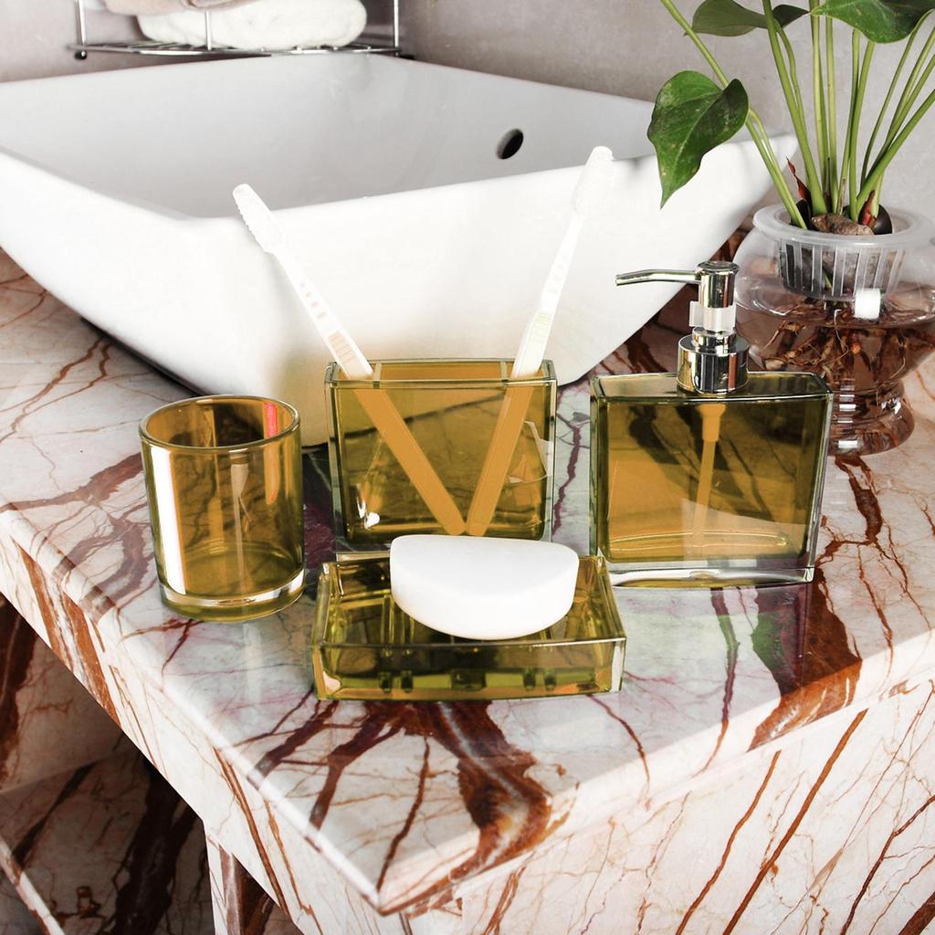 4 предмета держатель для зубной щетки стаканчик набор дозатор лосьона органайзер туалетные принадлежности ополаскиватель для полости рта ванная комната