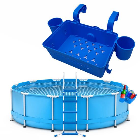 Poolside Storage Baskets with Cup Holders Large Capacity Universal