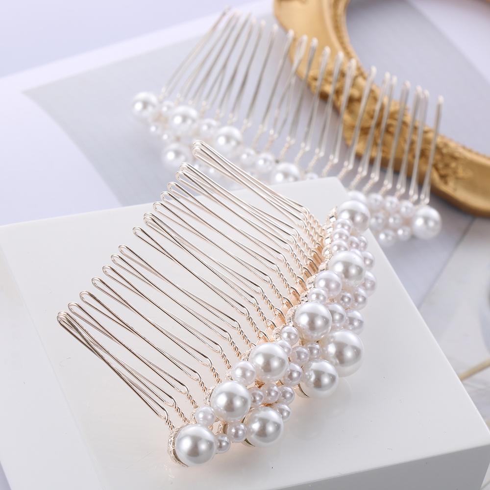 Party  Handmade Hair Ornaments Haircomb Hairwear Bridal Headpiece Bride Barrette Pearl Hairpin