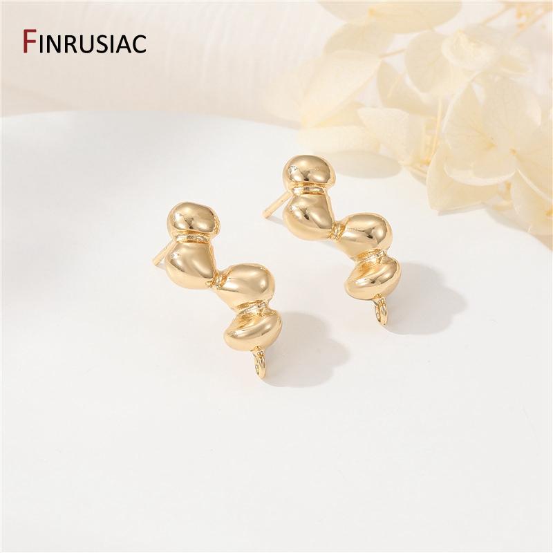 Позолоченная латунь 14K Неправильные гвоздики Фурнитура для серег-подвесок Ручная работа Аксессуары для изготовления украшений