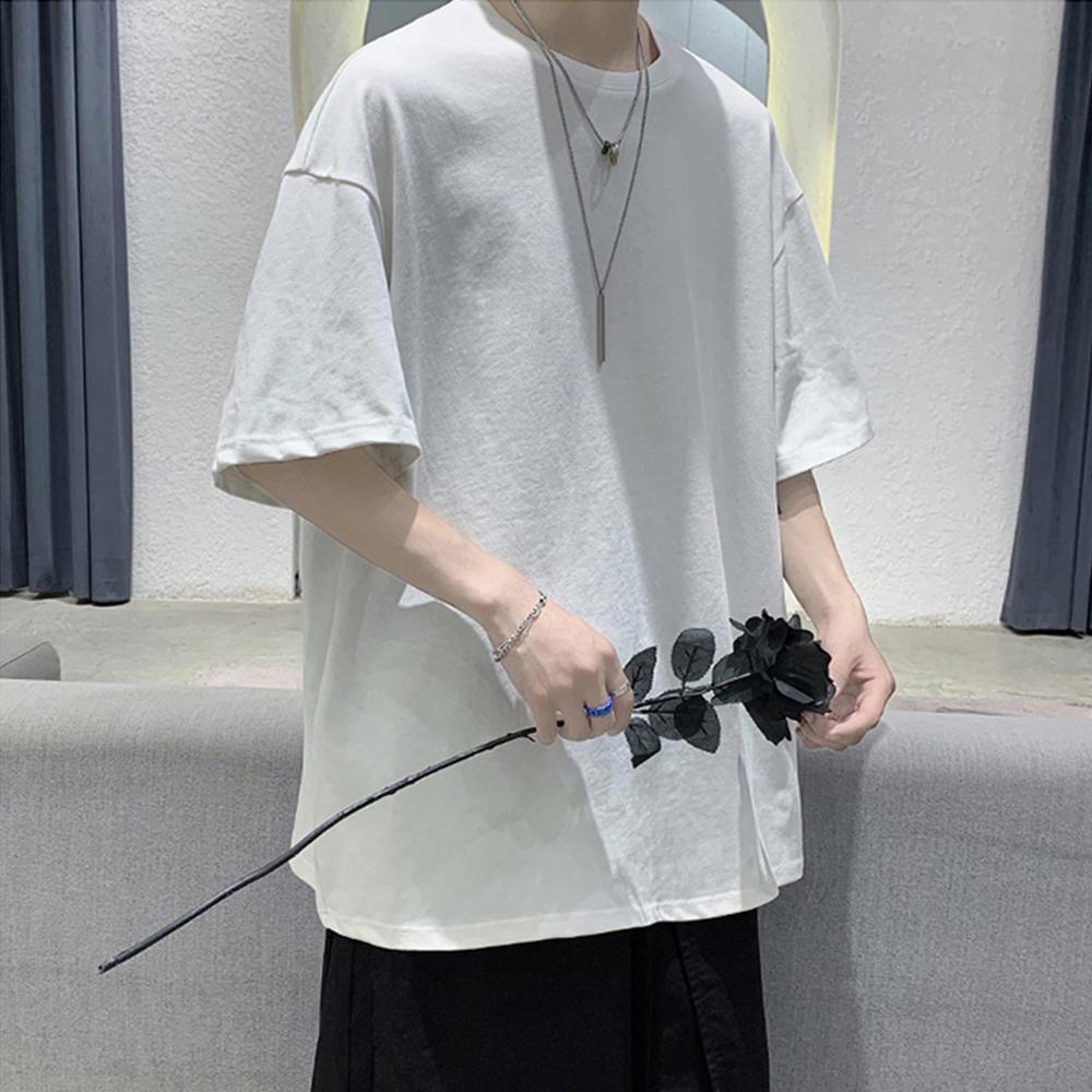 Мужская и женская летняя футболка из 100% хлопка с короткими рукавами, свободная повседневная базовая рубашка с короткими рукавами и круглым вырезом, однотонная оверсайз