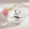Panda Doll Keychain Cute TV Liquid Acrylic Keychain Car Pendant Accessories Children's Keychain Gift Couple Keychain Wholesale
