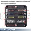 Car Boat Fuse Box Holder With 6 Ways Blade Fuse Holder Block Warning Indicator 12V 36V Power Distribution Panel Board Fuse Holders1