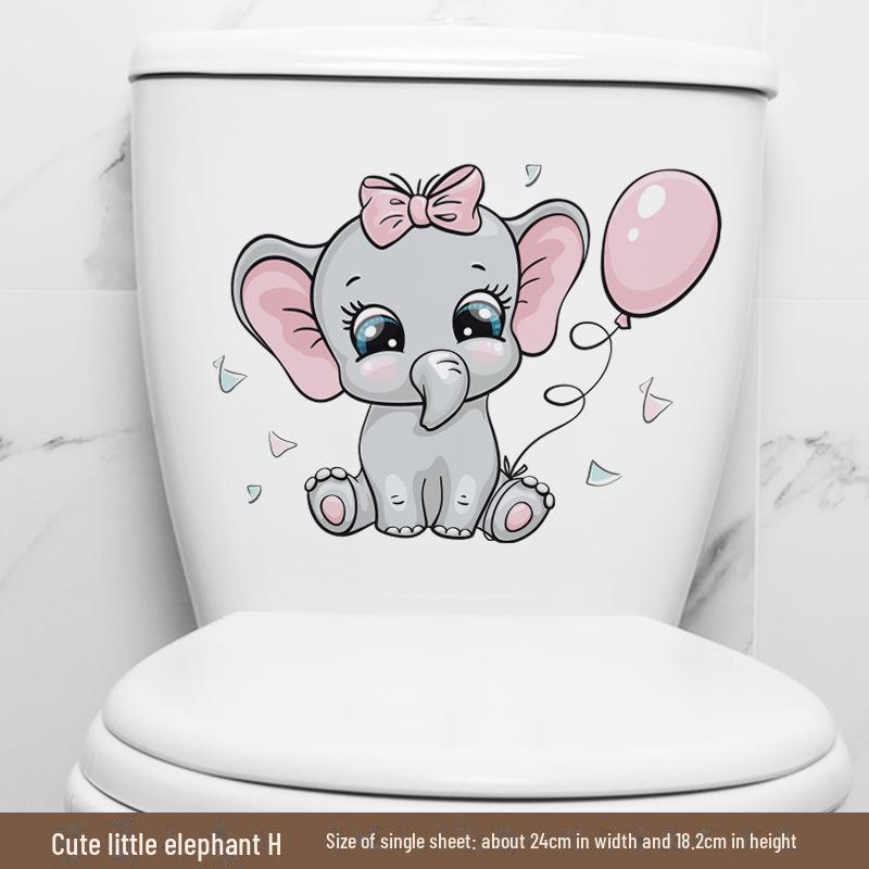 Милые водонепроницаемые наклейки на стену в виде слона для ванной комнаты - модель MT23060