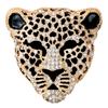 New Rhinestone Leopard Head Pin Women and Men Coat Accessories Wild Style Brooch 2 Colors Available High Quality