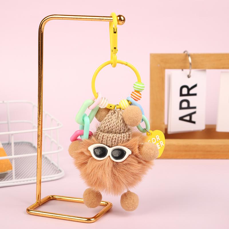 Угольный шар, цветная сумка, плюшевый брелок, имитация плюша, кулон, кулон для волос