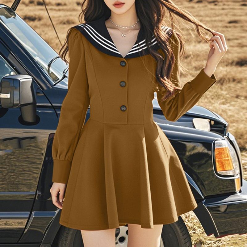 VONDA Женские летние полосатые платья с длинным рукавом и лацканами