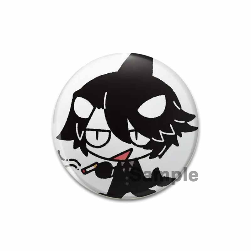 32/44/58 мм милые значки аниме-сериала забавный значок кота енота интересные мультяшные животные броши рюкзак одежда подарок аксессуар