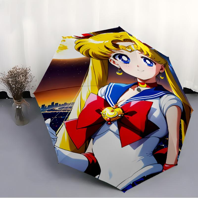 1pc Sailor Moon Umbrella, Sun Protection, And UV Shielding. It Has Eight Sturdy Ribs for Outdoor Use And Perfect As a Holiday Gift