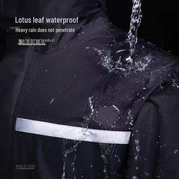 Темно-синий светоотражающий дождевик и брюки для мужчин - Водонепроницаемый, Утепленный, Раздельного типа, Идеально подходит для работников служб безопасности и санитарии