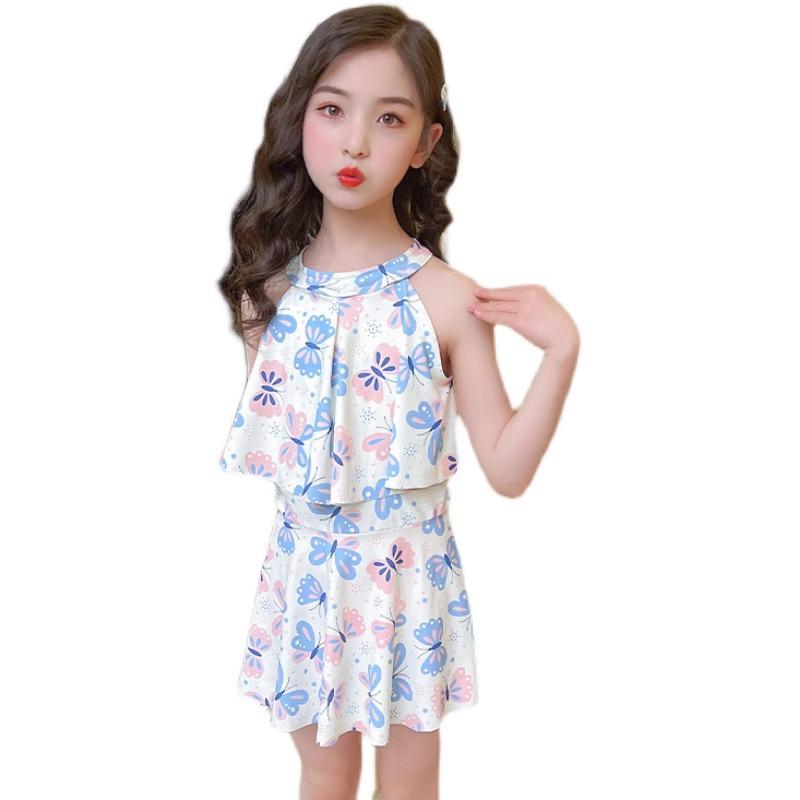 Детский мультяшный слитный купальник с юбкой для девочек 2024 года - Доступен для детей маленького и среднего возраста