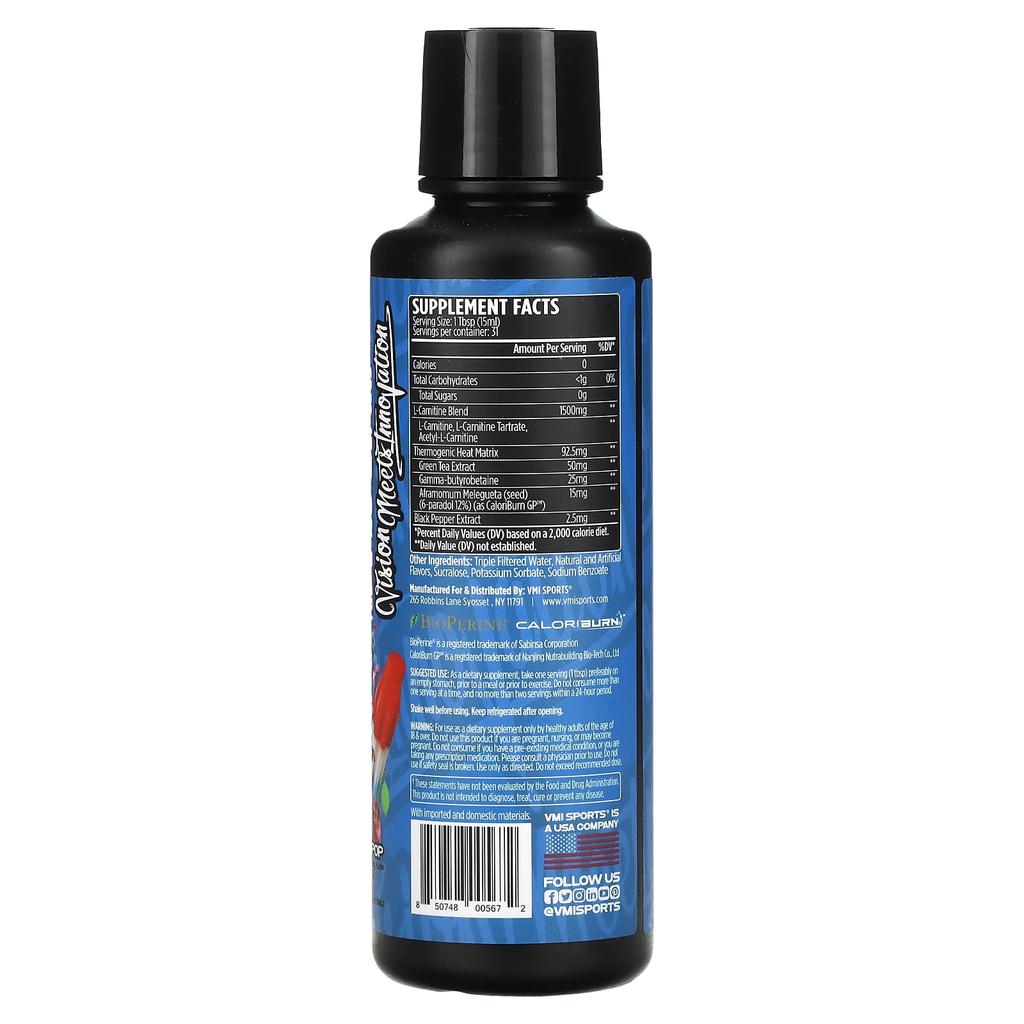 L-Carnitine 1500 Hits, Patriot Pop, 473Ml (16Fl Oz)