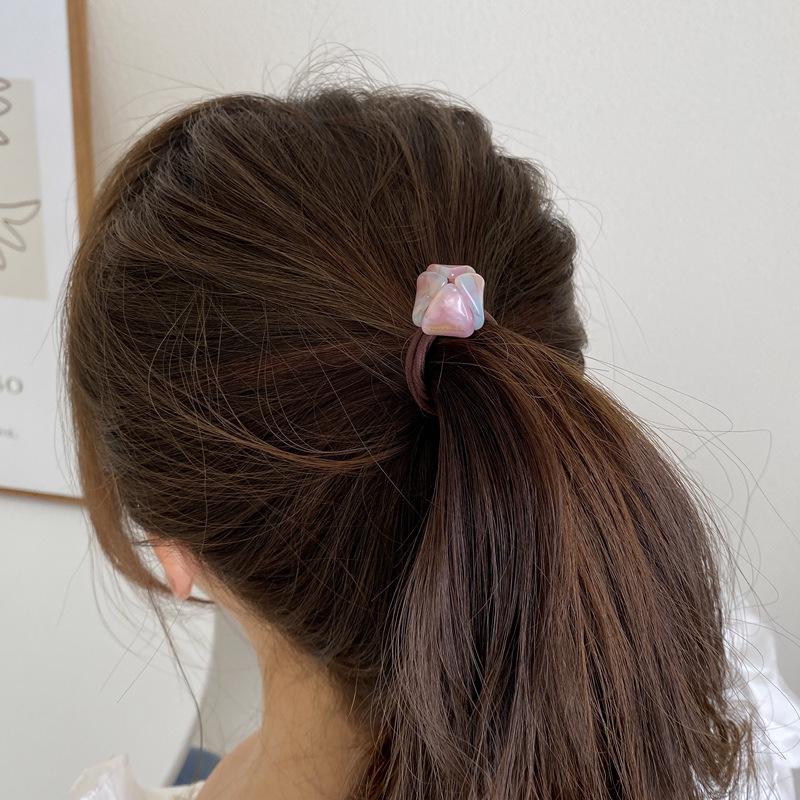 Модная акриловая веревка для волос с цветком тюльпана для женщин, простая эластичная ацетатная веревка для волос с высоким хвостом, аксессуары для волос