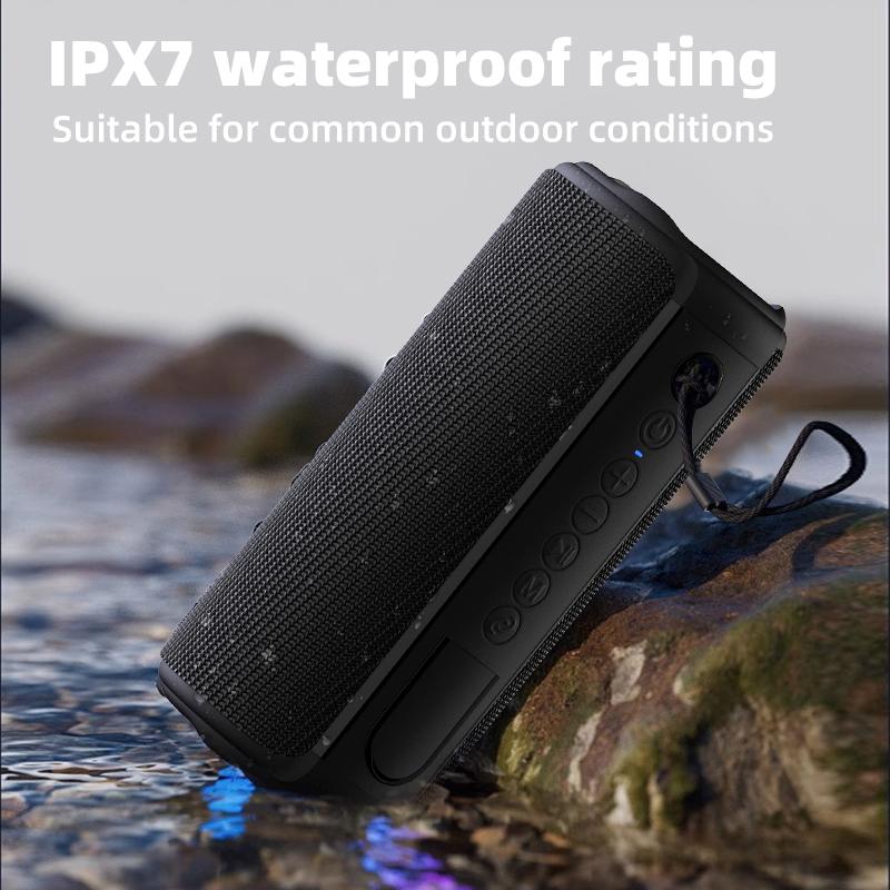 Портативная колонка, Беспроводная Bluetooth-колонка, Водонепроницаемость IPX7, Громкий стереозвук 40 Вт, Более 13 часов воспроизведения со светом, для дома и улицы