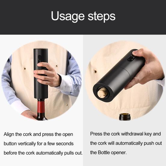 Легкая электрическая открывалка для вина, работающая на батарейках, быстрое и легкое удаление пробки, идеально подходит для любителей вина