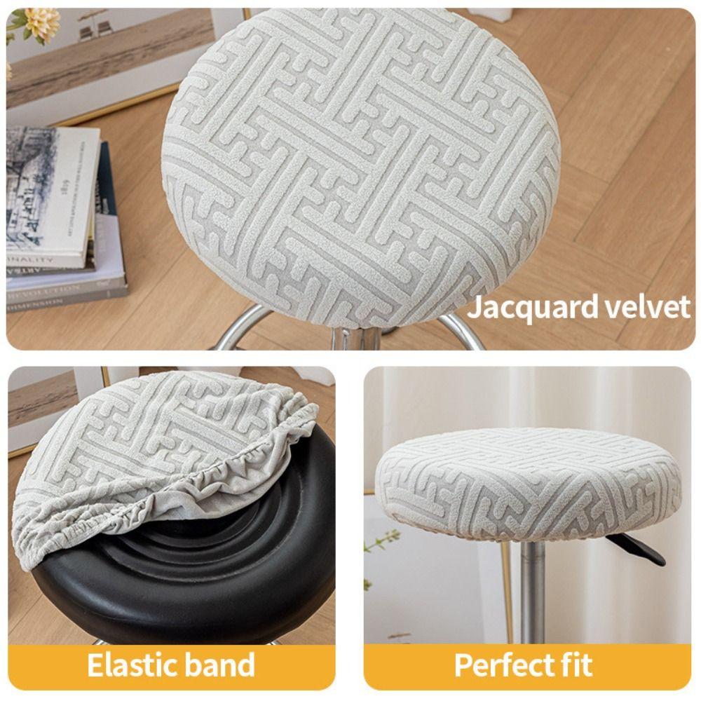 Washable Chair Seat Cover Slipcover All Inclusive Stool Seat Cushion Cover 30cm with Elastic Bands Seat Chair Slipcover