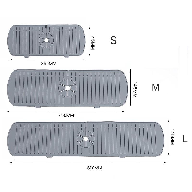1шт силиконовый коврик для крана, рябь воды, кухонная ванная комната, дренажная накладка, умывальник, большая раковина, брызгозащитная накладка, столешница, протектор