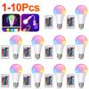 1/2/5/10 PCS RGB 220V LED Light Bulb Remote Control E27 Bulb Dimmable Smart Life Room Party Light Christmas Ambient Lighting
