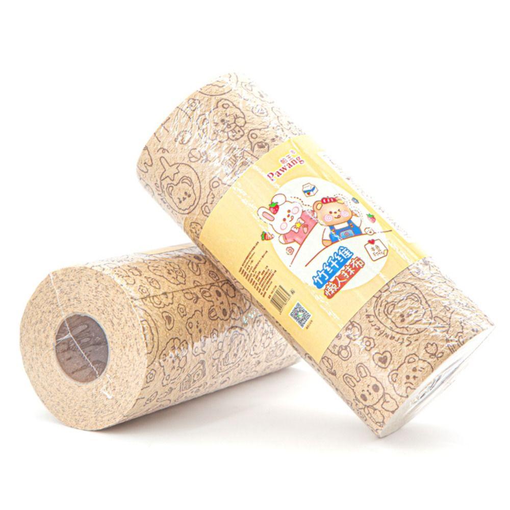 60 листов/рулонов многоцелевых антипригарных тряпок для мытья посуды с маслом, сменная бамбуковая ткань для ленивых