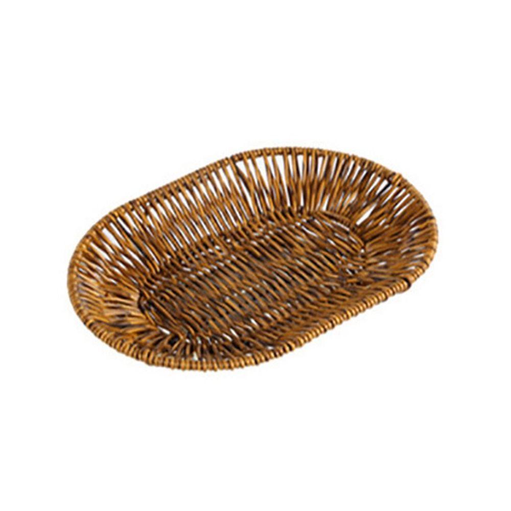 1 шт., корзина для завтрака, хлеба, еды, плетеная вручную, из ротанга, пластиковая корзина из ротанговых нитей